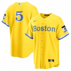 Enrique Hernandez Boston Red Sox Nike 2021 City Connect Replica Player Jersey - Gold/Light Blue