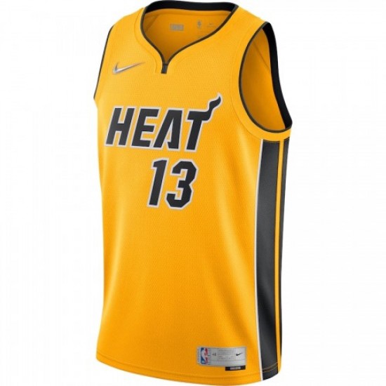 Men's Miami Heat Bam Adebayo #13 Nike Yellow 20/21 Swingman Jersey - Earned Edition