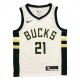 Men's Milwaukee Bucks Jrue Holiday #21 Nike White 2020/21 Swingman Jersey - Association Edition