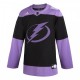 Men's Tampa Bay Lightning adidas Black Hockey Fights Cancer Custom Practice Jersey